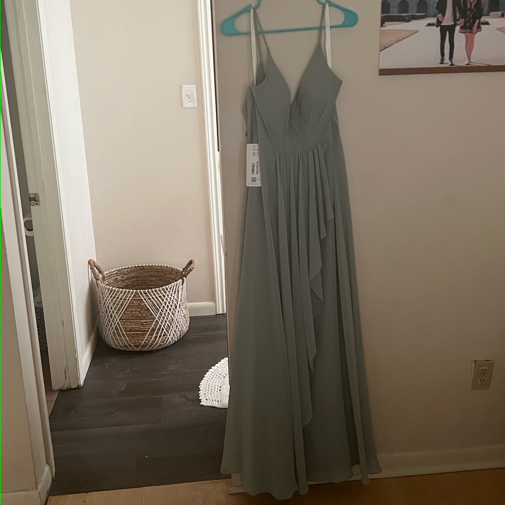 Azazie Caterina Bridesmaid Dress In color Agave - size A8